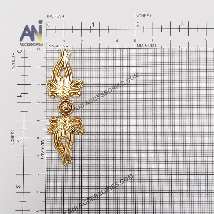4 Pair | Intricate design gold Frog closure metal button
