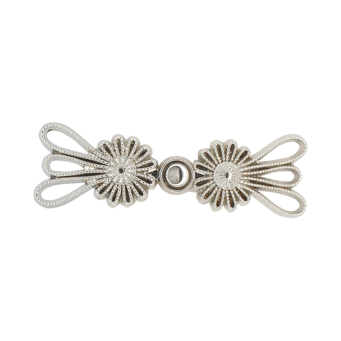 4 Pair | Intricate Silver Frog Metal Button