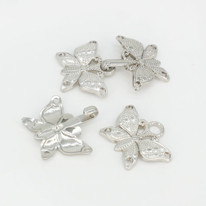 4 Pair | Laser engraved metal frog button