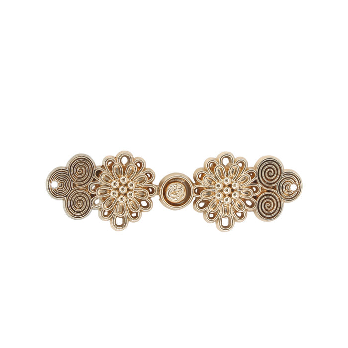 4 Pair | Luxurious floral finish Frog closure Metal Button-6cm×2cm
