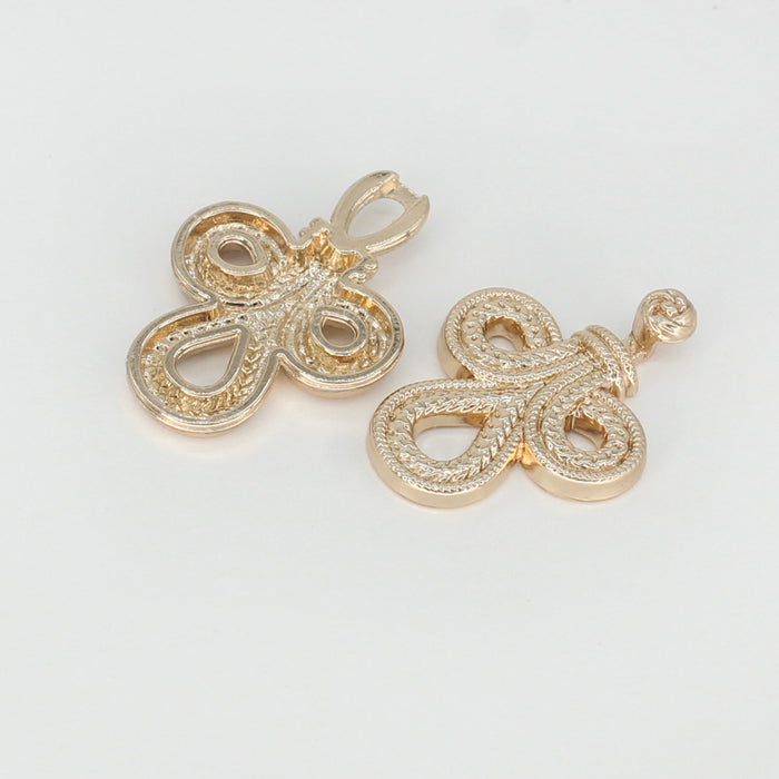 4 Pair | Luxurious intertwined loop frog closure metal button