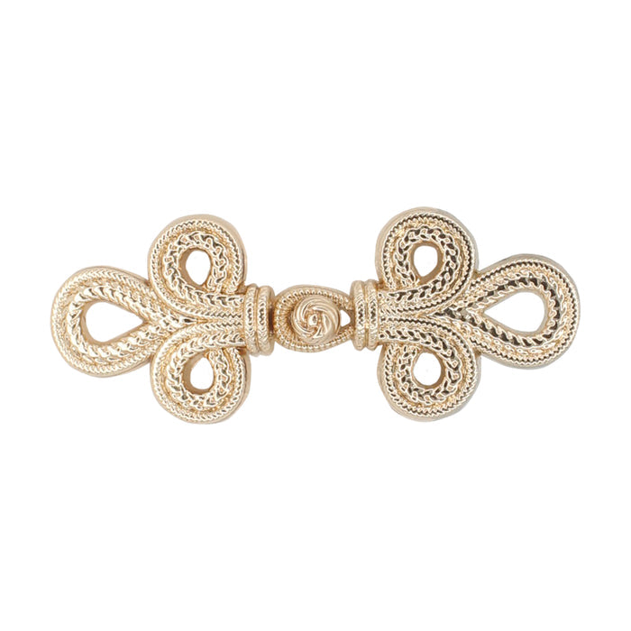 4 Pair | Luxurious intertwined loop frog closure metal button