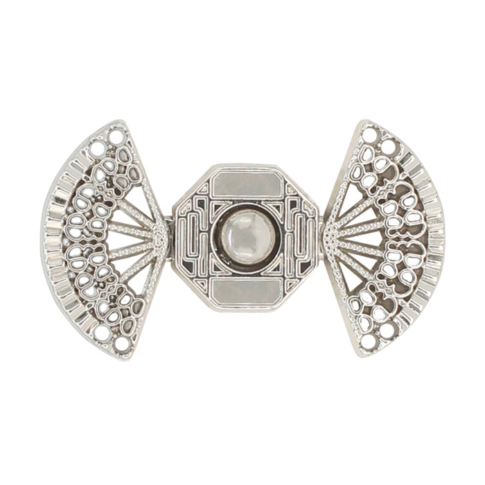 4 Pair | Ornate fan-shaped  Frog closure metal button