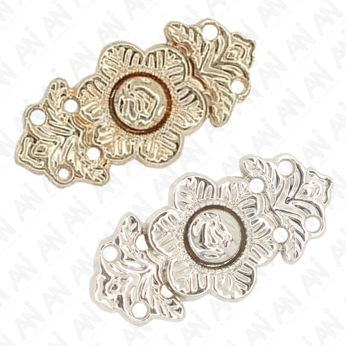 4 Pair | Ornate Ornaments Frog Closure Metal Buttons
