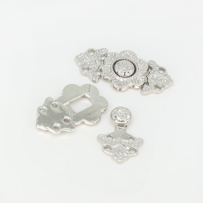 4 Pair | Ornate Ornaments Frog Closure Metal Buttons
