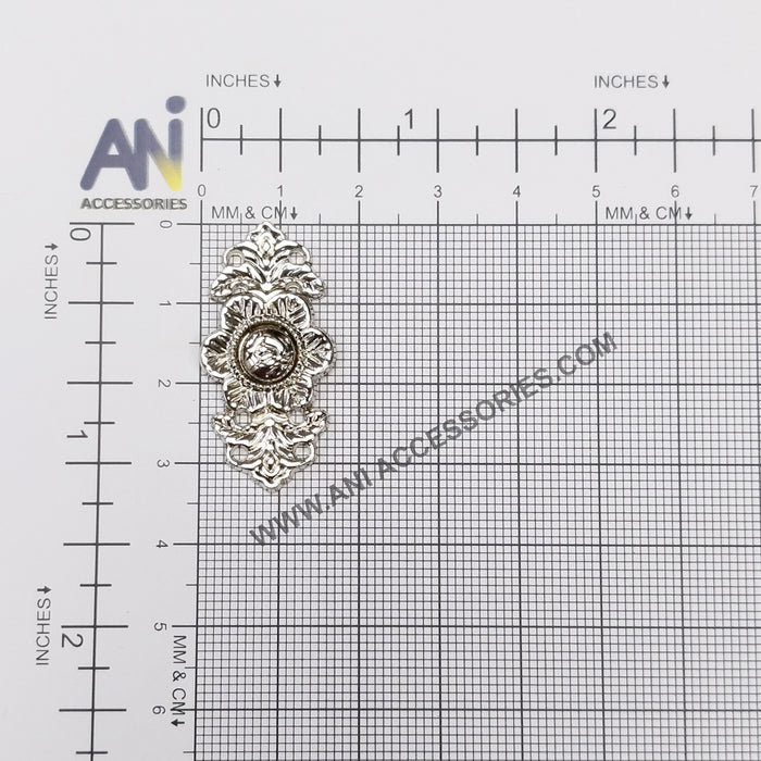 4 Pair | Ornate Ornaments Frog Closure Metal Buttons