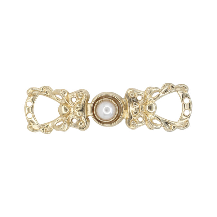 4 Pair | Pearl Style Frog Metal Buttons