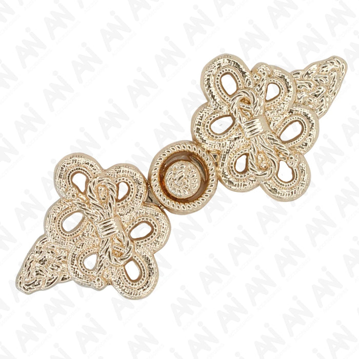 4 Pair | Premium filigree frog closure metal button-5.5cm×2cm