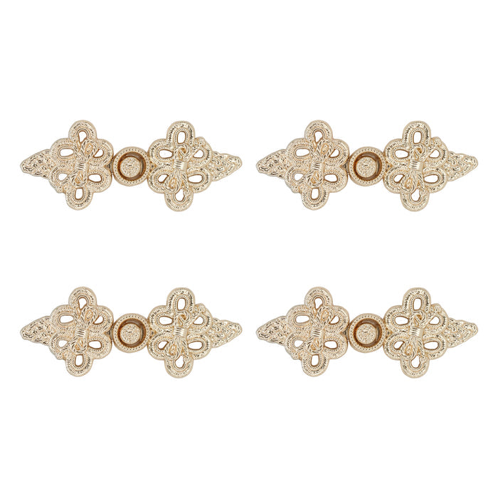 4 Pair | Premium filigree frog closure metal button-5.5cm×2cm