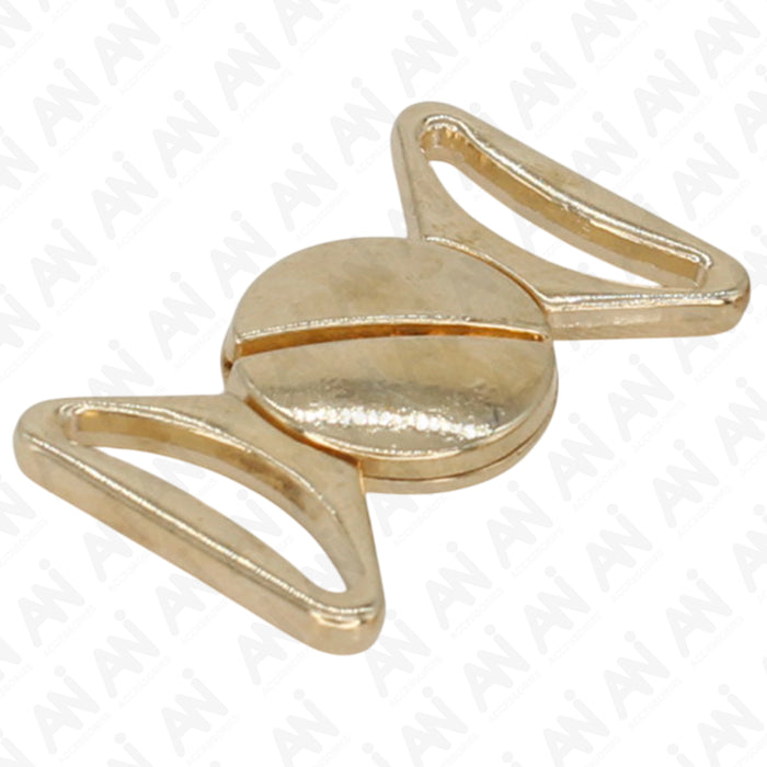 4 Pair | Shimmering golden bow design frog closure metal button