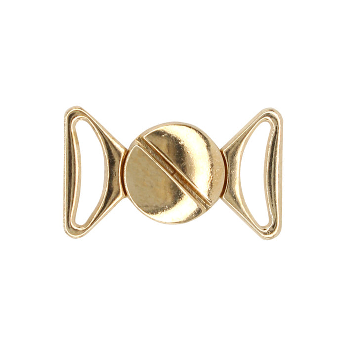 4 Pair | Shimmering golden bow design frog closure metal button
