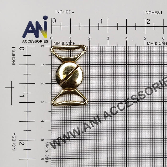 4 Pair | Shimmering golden bow design frog closure metal button