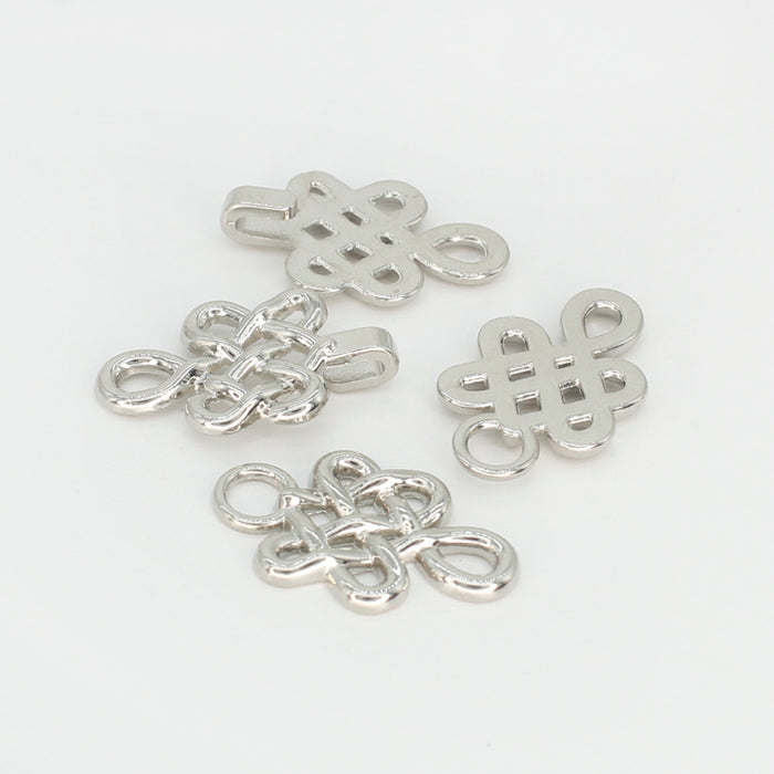 4 Pair | Silver Serenity Spiral Frog Closure Metal Buttons