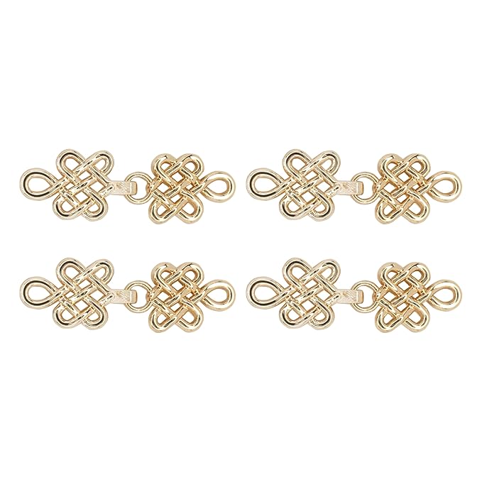 4 Pair | Silver Serenity Spiral Frog Closure Metal Buttons
