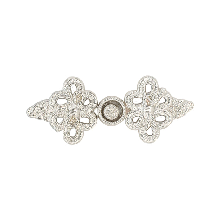 4 Pair | Symmetrical floral design Frog closure metal button