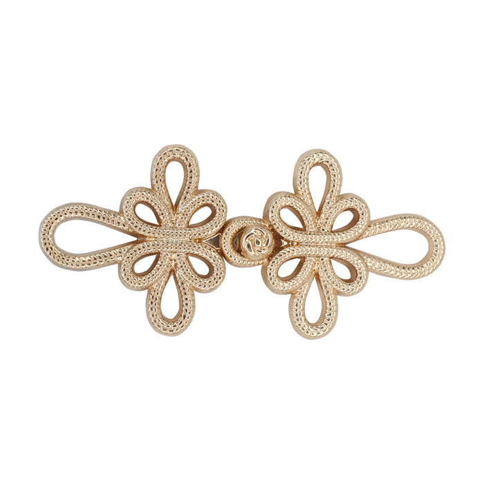 4 Pair | Twin blossom Frog closure metal Button-5.5cm×2.5cm