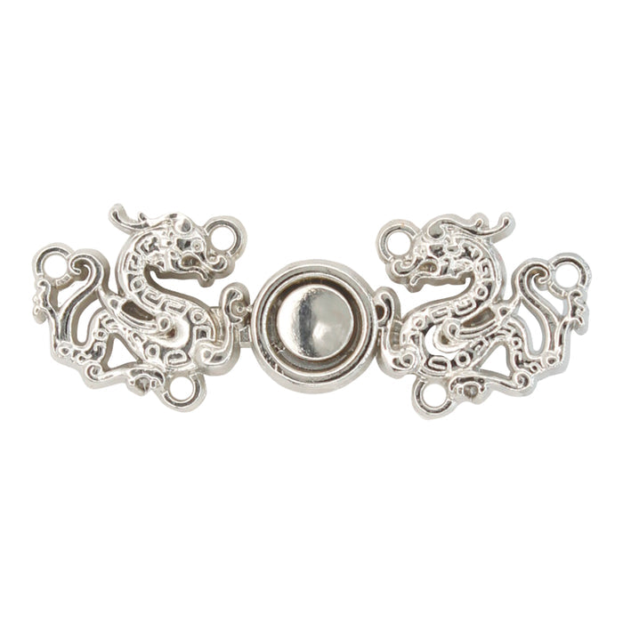 4 Pair | Two side imperial dragon design frog closure metal button