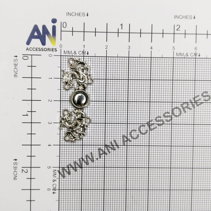 4 Pair | Two side imperial dragon design frog closure metal button
