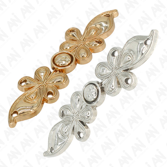 4 Pair | Vine design Frog closure metal button