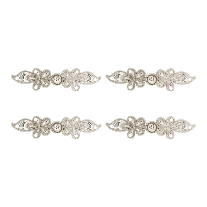 4 Pair | Vine design Frog closure metal button