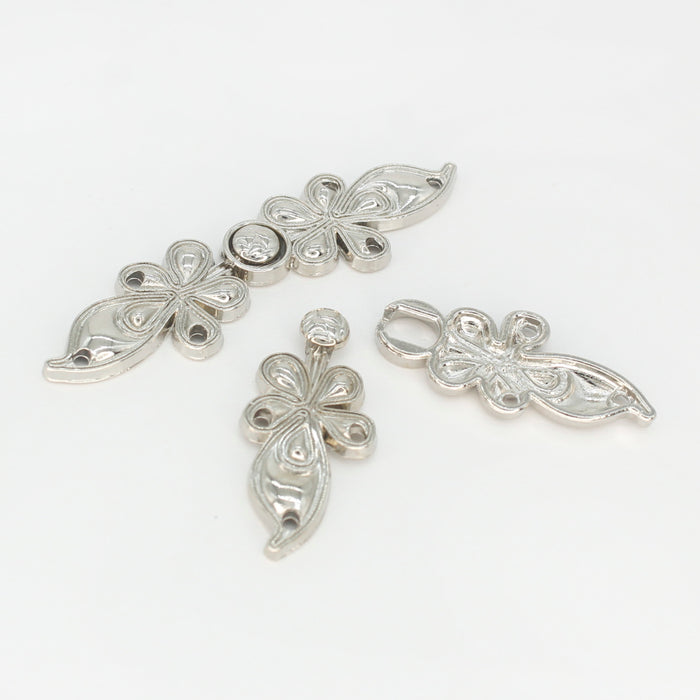 4 Pair | Vine design Frog closure metal button