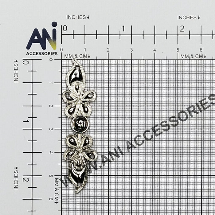 4 Pair | Vine design Frog closure metal button