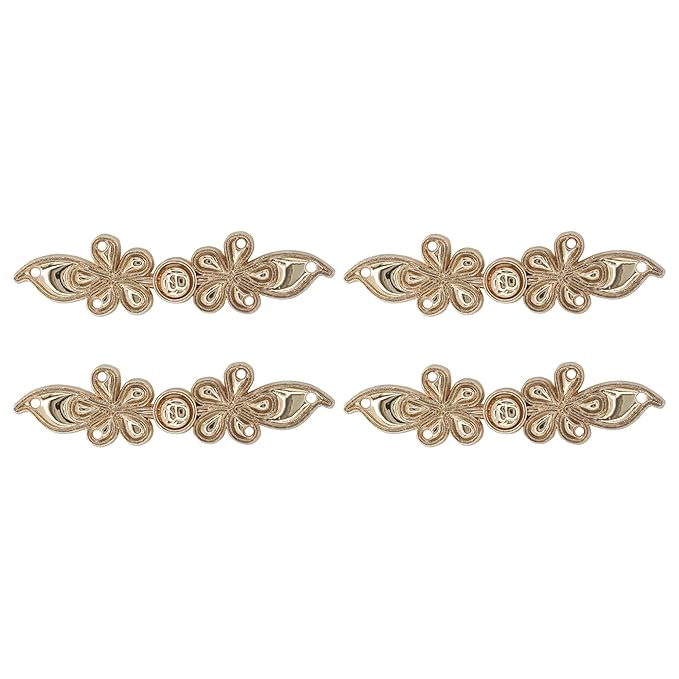 4 Pair | Vine design Frog closure metal button