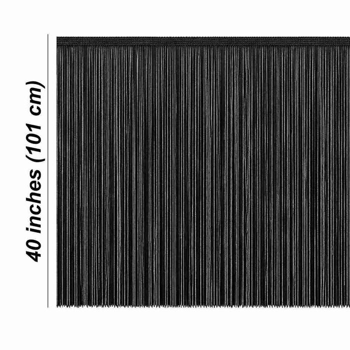 40 Inches | 2 Meter White & Black Infinite Thread Cascade Fringe Lace