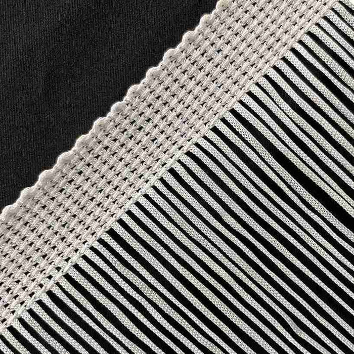 40 Inches | 2 Meter White & Black Infinite Thread Cascade Fringe Lace