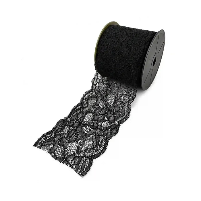 4.3 inch  | Black Ornate Floral Lace | 5 Meters | SKU-B103