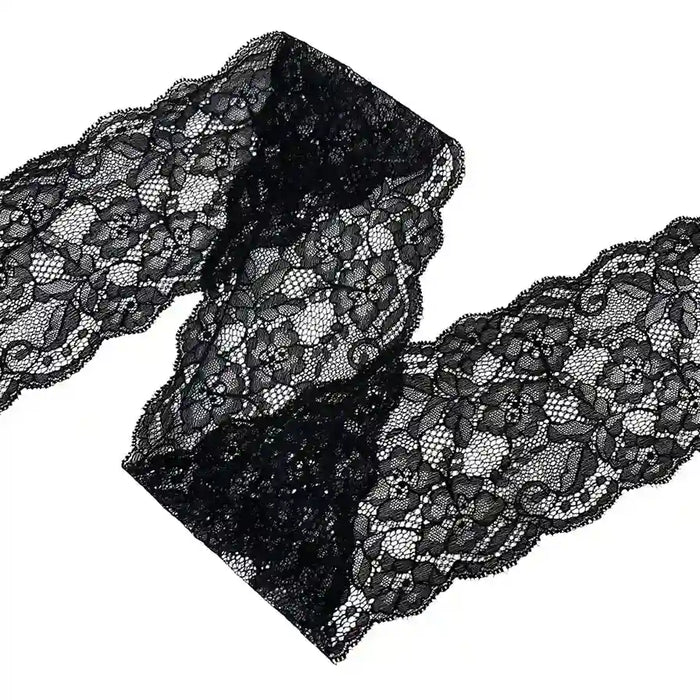 4.3 inch  | Black Ornate Floral Lace | 5 Meters | SKU-B103