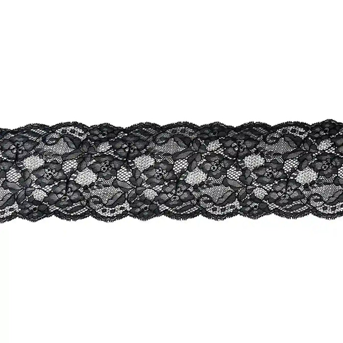 4.3 inch  | Black Ornate Floral Lace | 5 Meters | SKU-B103