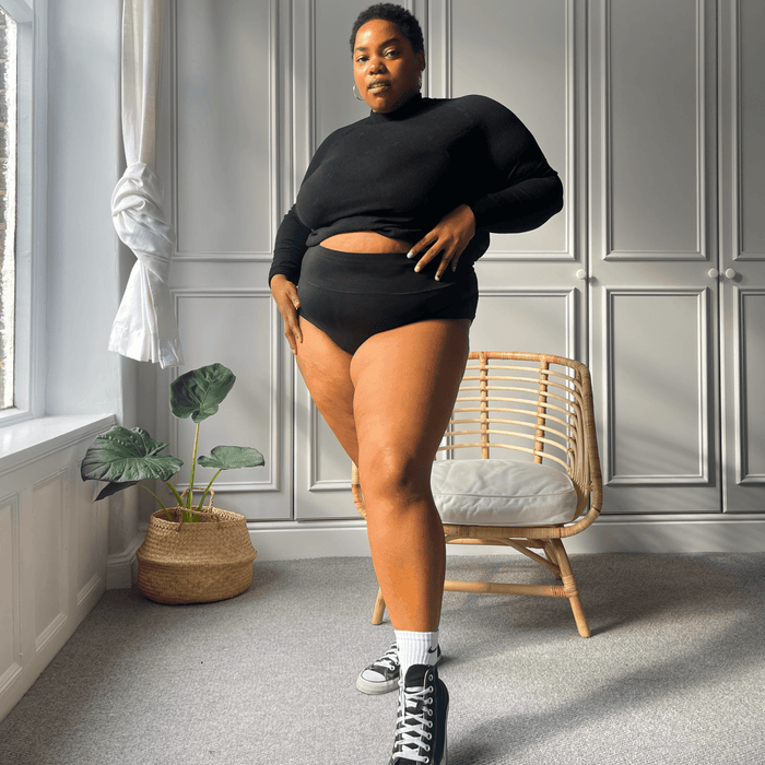 5 Pack Organic Cotton Full Brief Knickers - Black