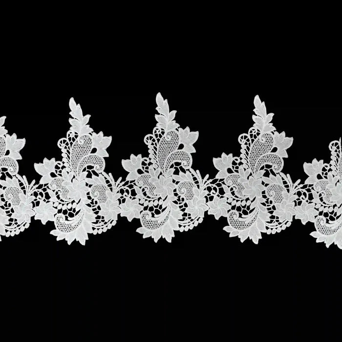 7.4 inch | Floral & Leafy Embroidered Lace Border | 2 Meter | K-2/727