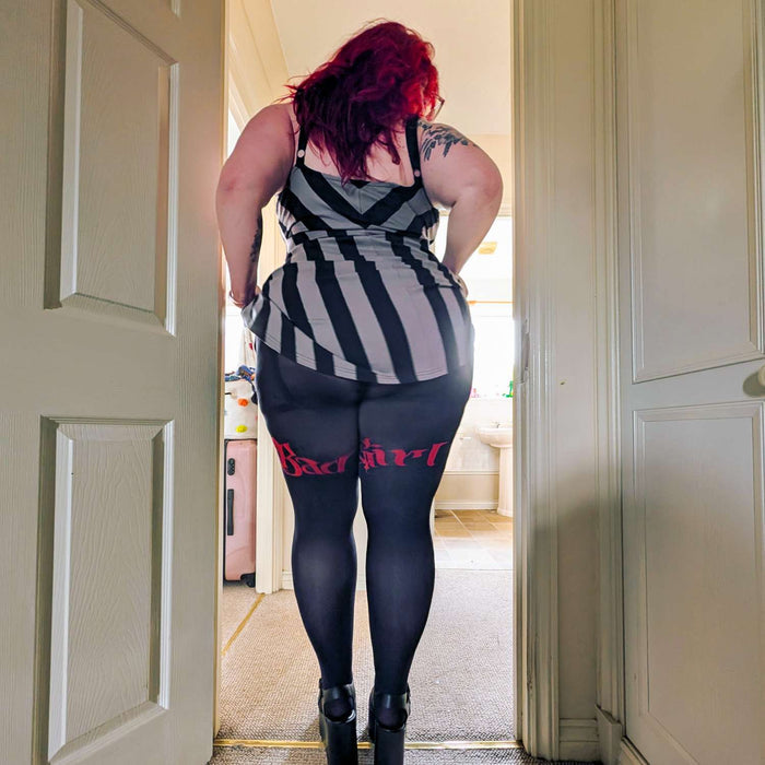 80 Denier Crotchless Tights - Bad Girl - Black