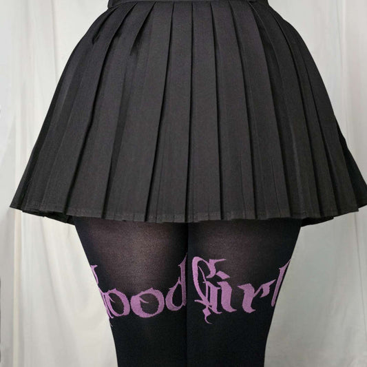 80 Denier Crotchless Tights - Good Girl - Black