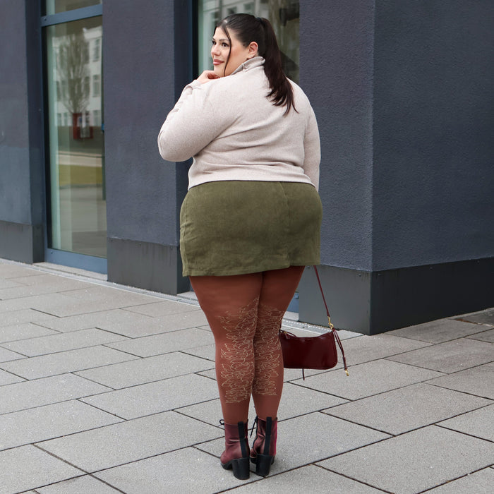 80 Denier Opaque Tights - Peonies