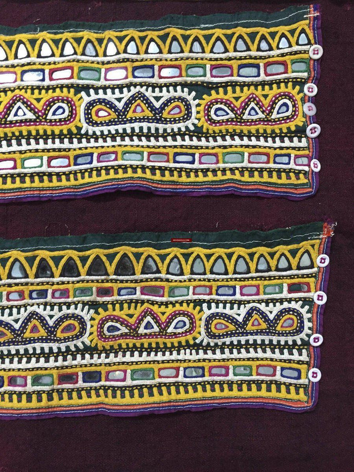 989 Vintage Embroidery Panels Trim - Vintage Rabari Embroidery from Gujarat-WOVENSOULS-Antique-Vintage-Textiles-Art-Decor