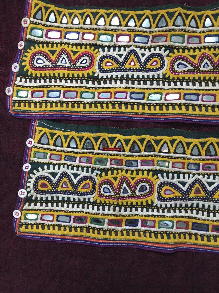 989 Vintage Embroidery Panels Trim - Vintage Rabari Embroidery from Gujarat-WOVENSOULS-Antique-Vintage-Textiles-Art-Decor