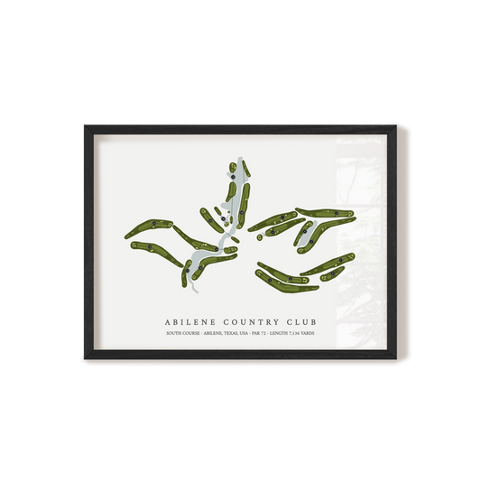 Abilene Country Club - South Course | Golf Course Map | Black Frame