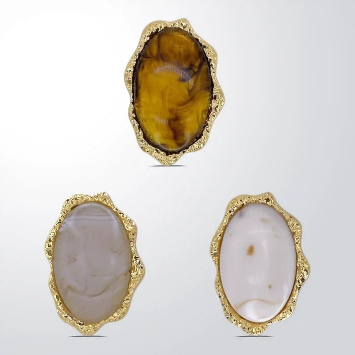 Abstract Oval Stone Buckles