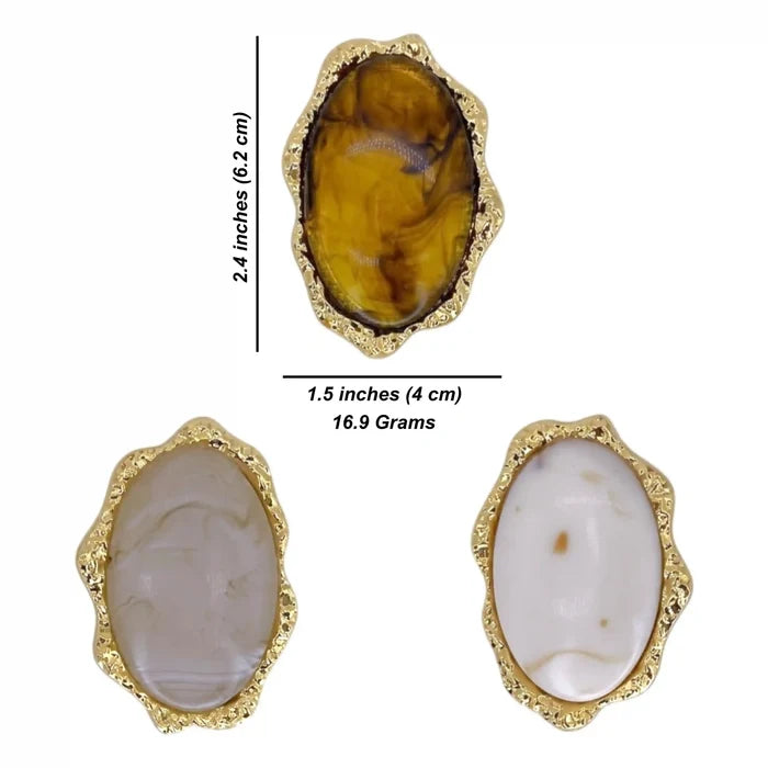 Abstract Oval Stone Buckles