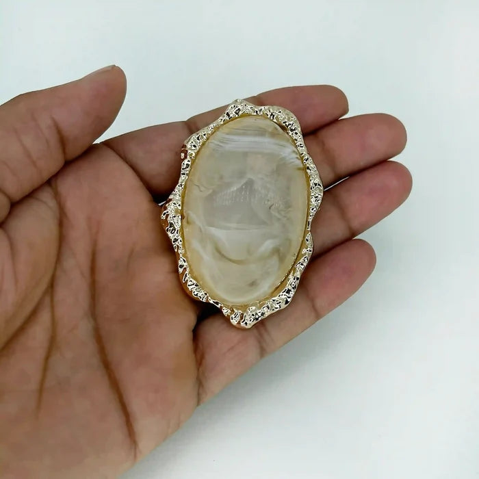Abstract Oval Stone Buckles