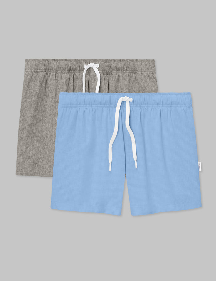 Air Airflow Swim Short (2-Pack)::Grey Heather/Dutch Canal