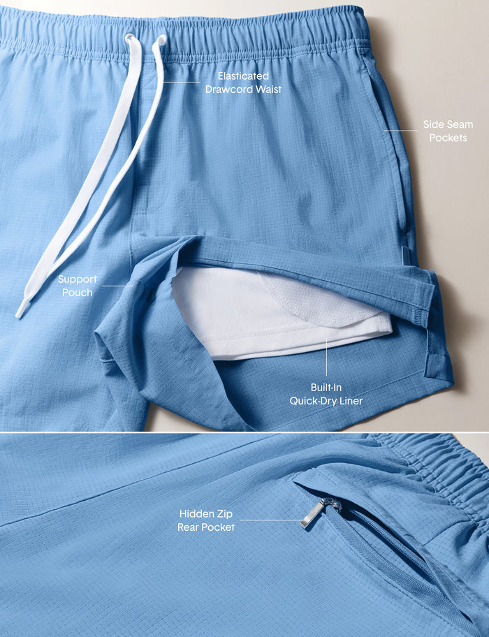 Air Airflow Swim Short (2-Pack)::Grey Heather/Dutch Canal