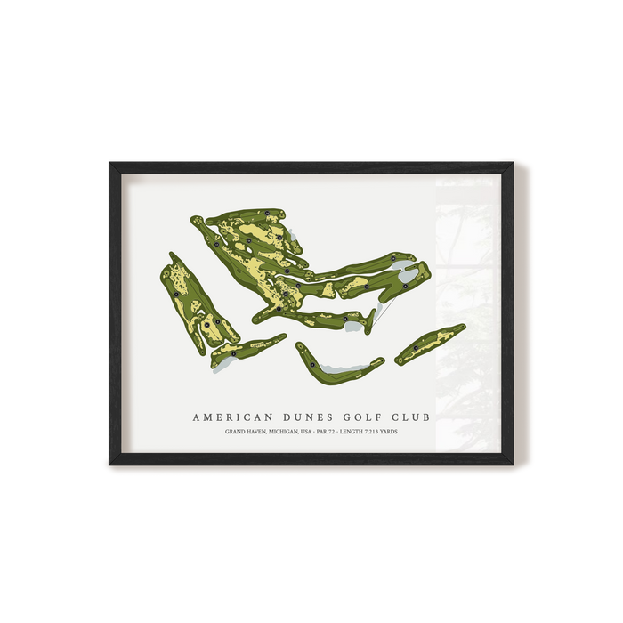 American Dunes Golf Club | Golf Course Map | Black Frame