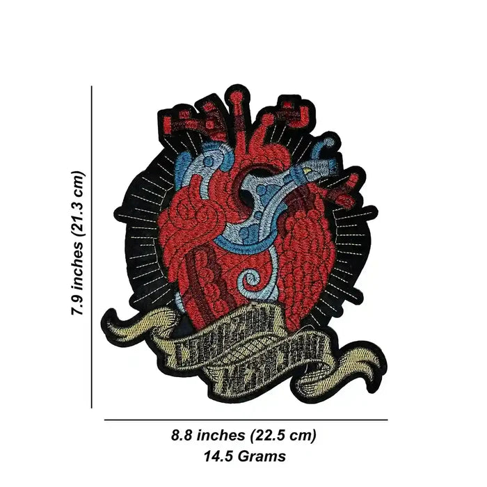 Anatomical Heart with Scroll Hot-Fix Patch