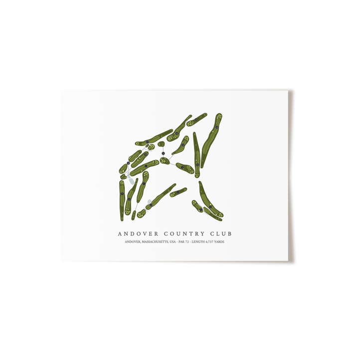 Andover Country Club | Golf Course Map | Unframed