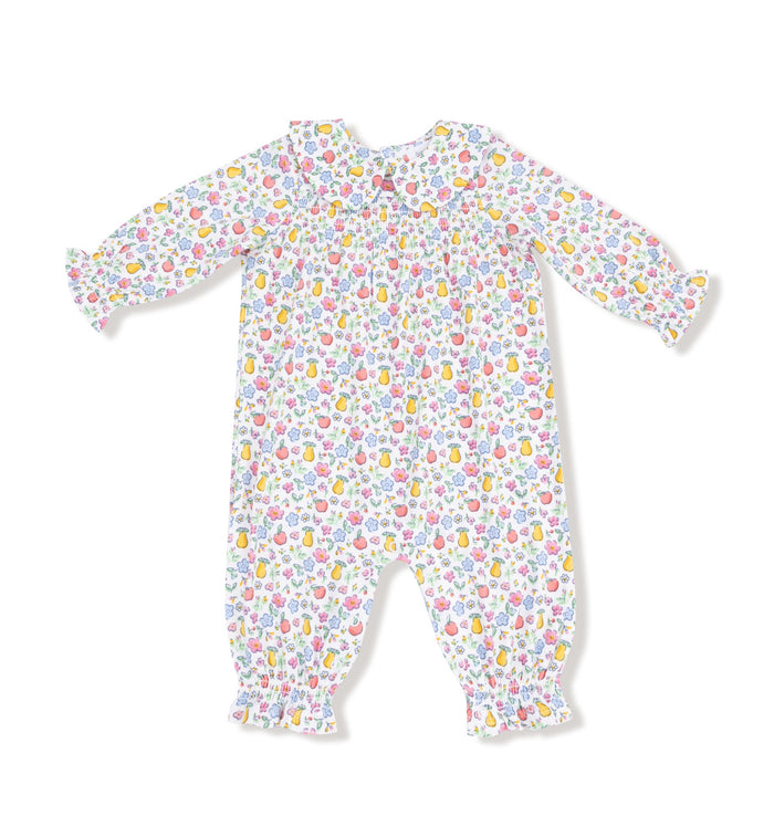 Angel Dear - Smocked Romper - Fall Fruit Floral