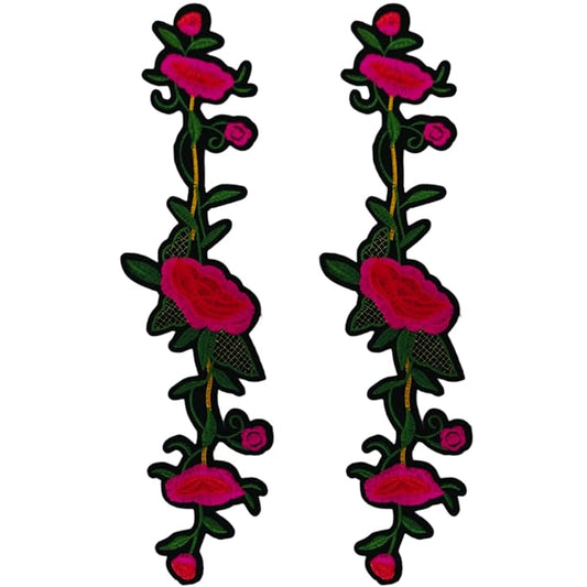 Ani Accessories Embroidery Red Lily Flower Patch for women's Clothing featuring vibrant floral designs